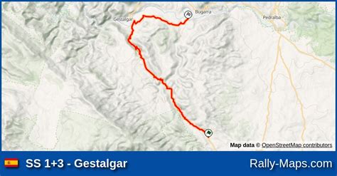 SS 1+3   Gestalgar stage map | Rallye Ciudad de Valencia 2019  | Rally ...