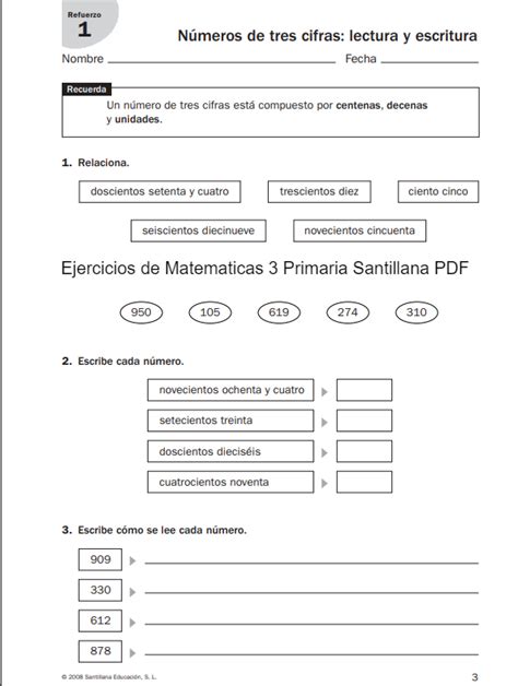≫【 Ejercicios y Problemas Matematicas 3 Primaria ...