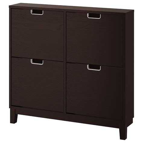 STÄLL Shoe cabinet with 4 compartments, black brown, 37 3/4x35 3/8    IKEA