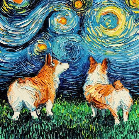 Starry Night Dogs Series Places Pups Inside of Van Gogh s ...