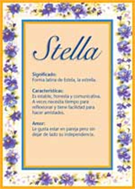 Stella, significado del nombre Stella, nombres y significados