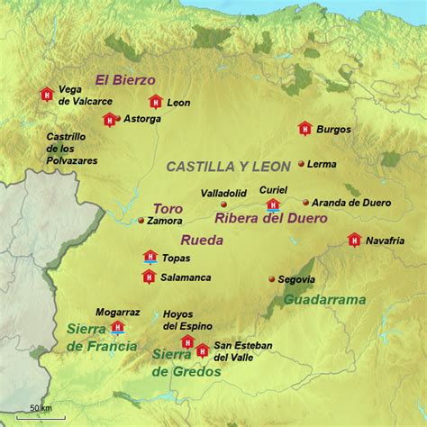 StepMap   Castilla y Leon   hotels   Landkarte für Spain