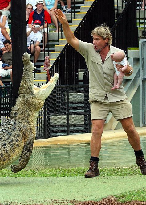 Steve Irwin s son Bob faces off crocodile and is pulled out by handler ...