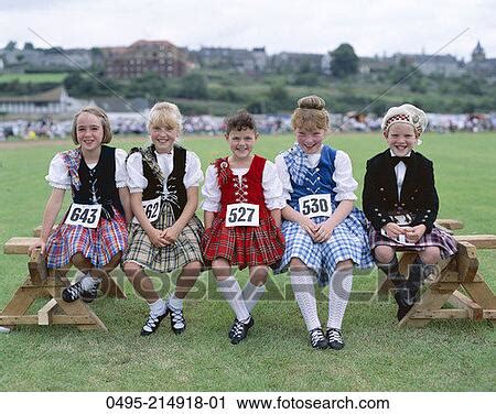 Stock Photography of Scotland, Children Dressed in ...