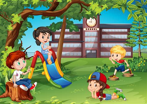 Students playing in the school playground Download Free ...