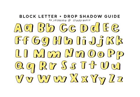 studyquill: “ drop shadow guide for block letters! video ...