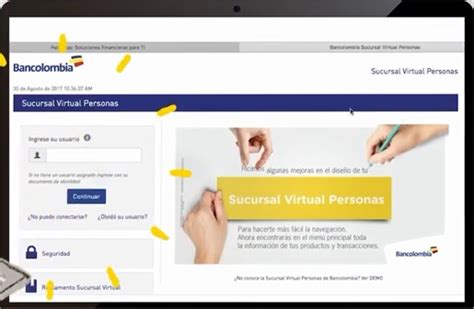 Sucursal Virtual Personas Bancolombia: registrarse y realizar ...
