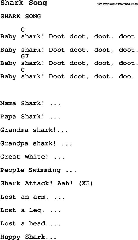 Summer Camp Song, Shark Song, with lyrics and chords for ...