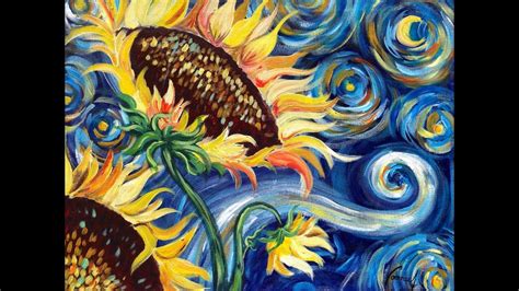 Sunflowers Tutorial | Vincent Van Gogh Starry Night ...