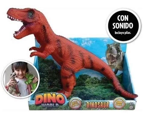 Super Dinosaurio T Rex Gigante Con Sonido 30x30x25 Rojo | EVAPLAYTIENDA