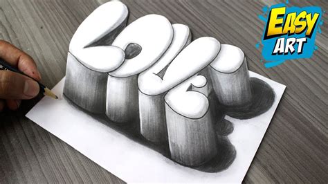 Super Facil How to Draw 3D LOVE LETTERS│Como Dibujar Amor ...