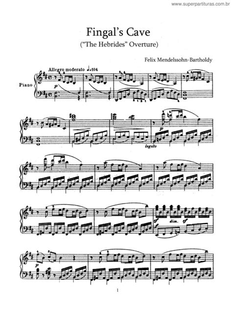 Super Partituras   As Hébridas  Felix Mendelssohn ...