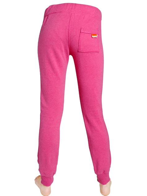 Superdry Slim Cotton Jogging Trousers in Pink for Men | Lyst