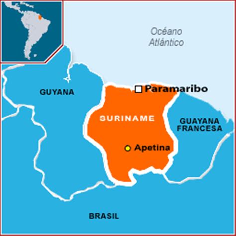 Suriname Mapa Capital