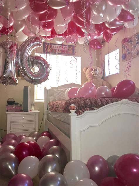 Surprise decorated room with balloons! Sweet 16 party ...