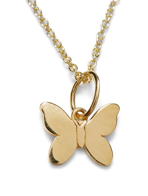 SYDNEY EVAN Tiny Pure 14K Yellow Gold Butterfly Charm Necklace | Holt ...