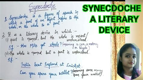 Synecdoche | explained with notes and examples ||   YouTube