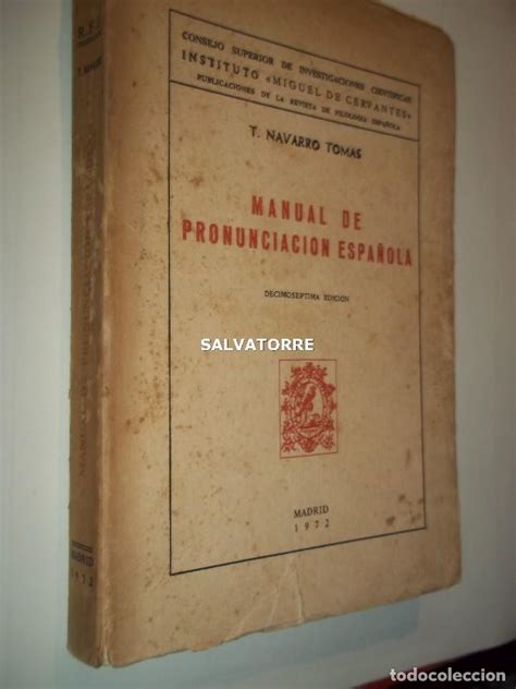 t.navarro tomas.manual de pronunciacion español   Comprar Libros de ...