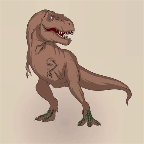 T rex illustration. | T rex art, Velociraptor drawing, Nursery paintings