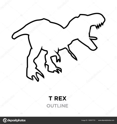 T rex outline on white background, vector illustration Stock Vector ...