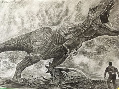 T rex pencil drawing : drawing