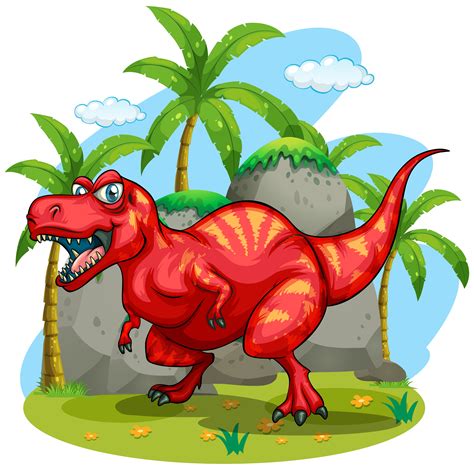 T Rex standing on grass 368229 Vector Art at Vecteezy