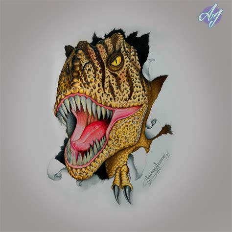 T rex Tiranosaurio Rex Lápices de colores Instagram: Jandres_jaimes ...