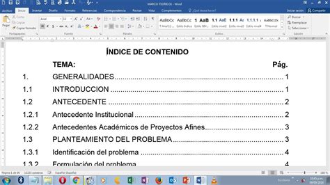 TABLA DE CONTENIDO/ INDICE EN WORD 2016   YouTube