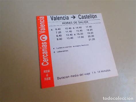 tabla horarios cercanías renfe línea valencia     Comprar Billetes de ...