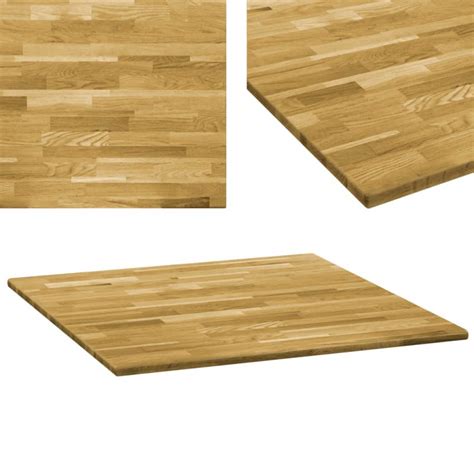 Tablero de mesa cuadrado madera maciza de roble 23 mm 80x80 cm
