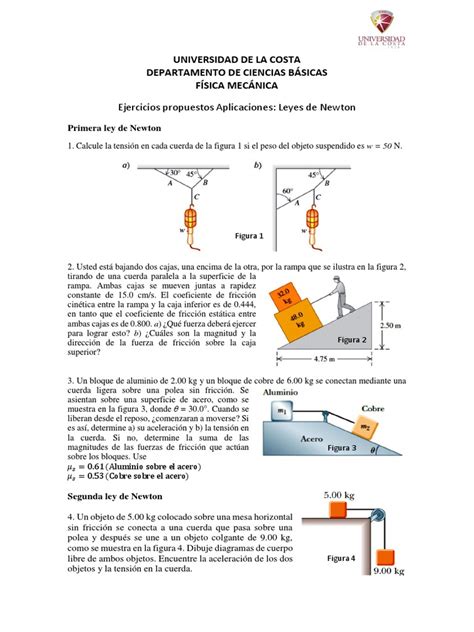 Taller Aplicaciones   Leyes de Newton 2.pdf | Fricción ...