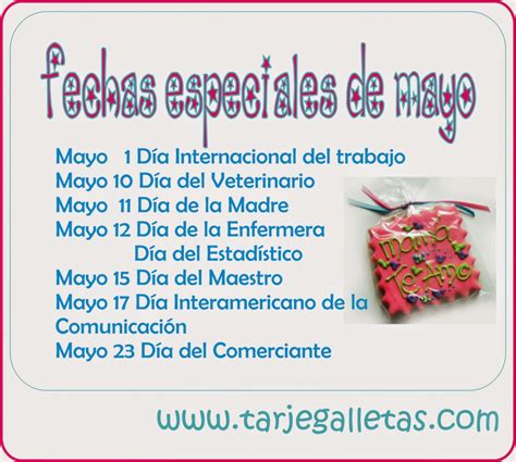 TARJEGALLETAS: Fechas especiales de Mayo...