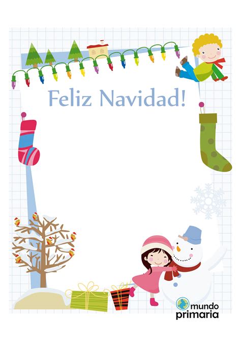 Tarjeta de felicitación para niños con dibujos navideños