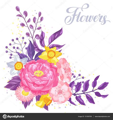 Tarjeta de invitación con flores delicadas decorativas ...