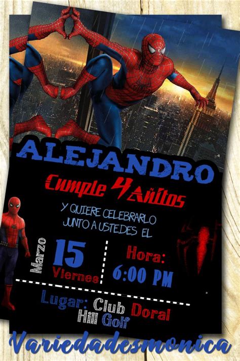 Tarjeta invitación Spiderman El Hombre araña ...