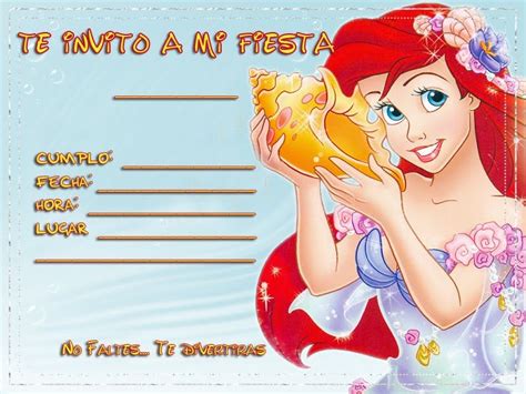 tarjeta sirenita | Invitaciones de cumpleaños para ...