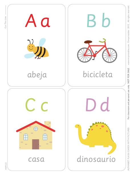 Tarjetas con las letras del abecedario