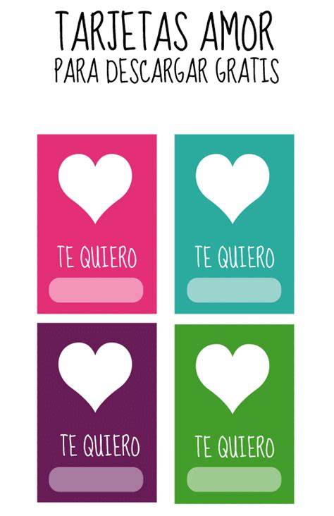 Tarjetas de amor para imprimir Manualidades