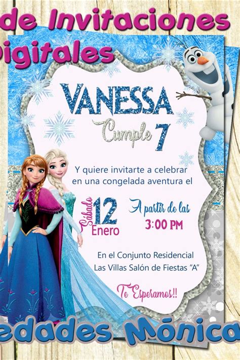Tarjetas digitales Frozen cumpleaños, Invitación Frozen personalizadas ...
