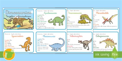 Tarjetas informativas: Los dinosaurios  Teacher Made