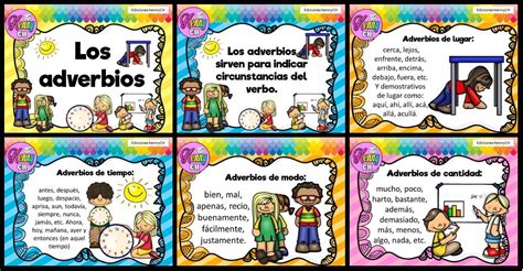 Tarjetas para trabajar los adverbios   Imagenes Educativas