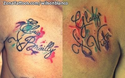 Tatuaje de Nombres, Letras, Acuarela