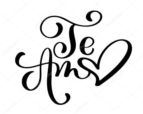 Te Amo amo você texto espanhol caligrafia vector rotulação ...