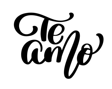 Te Amo love you Spanish text calligraphy vector lettering ...