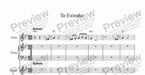 Te Extraño   Download Sheet Music PDF file