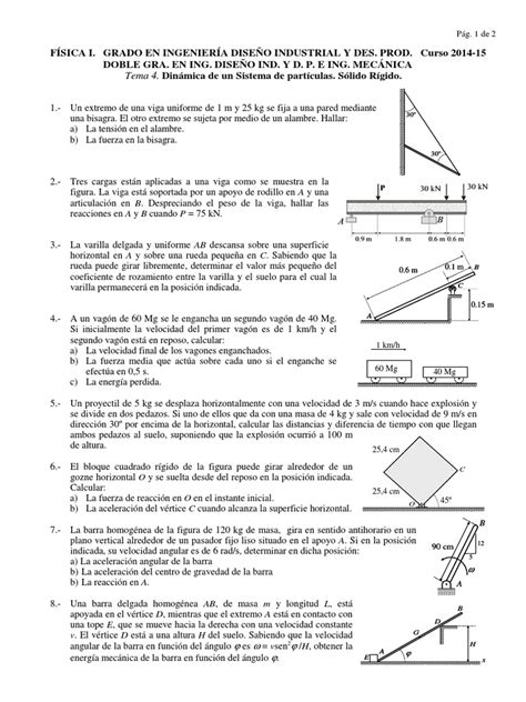 Tema 4 PROBLEMAS. dinámica de Un Sistema de Particulas ...