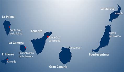 Tenerife, Map of the Canary Islands, Lanzarote ...