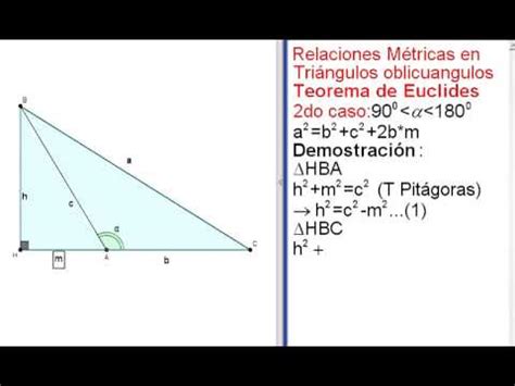 Teorema de euclides con sus demostración caso 2   YouTube