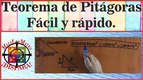 Teorema de Pitágoras fácil y rápido   YouTube
