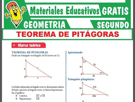 Teorema de Pitágoras para Segundo Grado de Secundaria